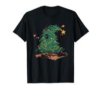 Black Cats Destroying Christmas Tree Cute Cat Chaos Xmas T-Shirt