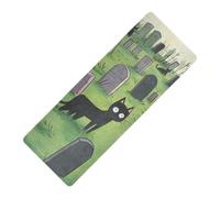 Black Cats Emetery Tombstones printed yoga mat with carrier bag for home gym, natural rubber non slip, with yoga bag for mat tapete para ejercicio 71x26 inches