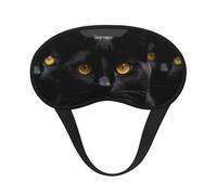 Black Cats Eyes Sleep Mask for Side Sleeper, Blackout Sleep Eye Mask Comfortable Blindfold Eyeshade Soft Breathable Sleeping Mask with Elastic Strap Silk Eye Covers for Travel