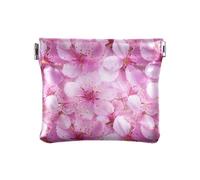 Black Cats Glowing Green Eyes Coin Purses Coin Card Wallet Pouch, Travel Storage for Cosmetics, Headphones, Jewelry, Cherry Blossoms, One Size, Cherry Blossoms