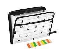 Black Cats on Lines Expanding File Folder 13 Pockets A4 Paper Document Organizer Folder with Zipper for Company Office Teacher Student Librarian Gifts