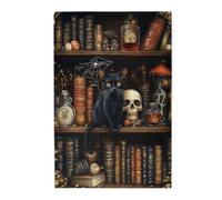 Black Cats On Vintage Books,500 Piece Adults Wooden Jigsaw Puzzle,Gothic Art,Wonderful Imagination,Entertainment Games to Release Work Pressure and Delight The Mind and Body
