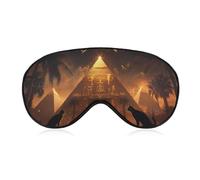 Black Cats Pyramids Cute Sleep Masks Breathable Eye Mask with Adjustable Strap Light Blocking Comfortable Travel