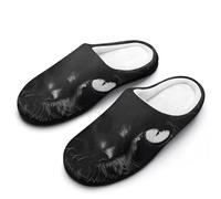 Black Cats Rule Breathable Slippers Women Slip On Winter Warm House Slippers Shoes Bedroom 9-10(40-41)