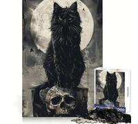 Black Cats Skull Thrones 1000 Piece Jigsaws for Adults Puzzle Brain Wellness Time Well Spent Perfect Lock Birthday Present (38x52cm)