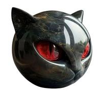 Black Cats Stone Sculpture, Black Resin Sculpture of Cats Head, Elegant Home Décor & Gift-Ready Art Piece, Gift Decor for Cat Lovers & Collectors (#3)