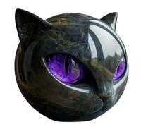 Black Cats Stone Sculpture, Black Resin Sculpture of Cats Head, Elegant Home Décor & Gift-Ready Art Piece, Gift Decor for Cat Lovers & Collectors (#5)