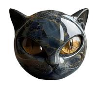 Black Cats Stone Sculpture, Black Resin Sculpture of Cats Head, Elegant Home Décor & Gift-Ready Art Piece, Gift Decor for Cat Lovers & Collectors (#1)