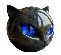 Black Cats Stone Sculpture, Black Resin Sculpture of Cats Head, Elegant Home Décor & Gift-Ready Art Piece, Gift Decor for Cat Lovers & Collectors (#4)