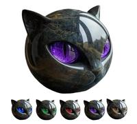 Black Cats Stone Sculpture,Hand-Carved Crystals and Healing Stones, Cute Decoration Gemstones,Marble Texture,Gift Decor for Cat Lovers & Collectors (E)