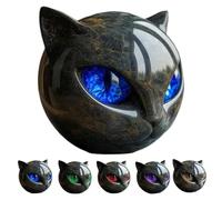 Black Cats Stone Sculpture,Hand-Carved Crystals and Healing Stones, Cute Decoration Gemstones,Marble Texture,Gift Decor for Cat Lovers & Collectors (D)