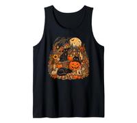 Black Cats Witchy Halloween Autumn Cottage Core Tank Top