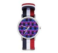 Black Cats with Glowing Eyes Custom Quartz Watches Arabic Numerals Wrist Watch with Adjustable Strap for Men Women