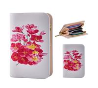 Black Cats Women Wallet, PU Little Women Coin Purse Wallet-Zipper Pocket Wallet, Small Slim Thin Credit Card Wallet for Female Ladies Teen Girls Girly, Black, Magentaflorabloom