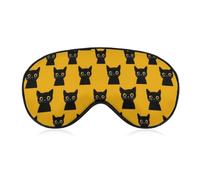 Black Cats Yellow Eyes Fashion Sleep Mask Funny Eye Cover | Printed Novelty Soft Blindfold Sleeping Masks Blocks Light 8" X 4"