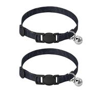 Black Cats Yellow Eyes Pet Collars for Cats, 2 Pack Cat Collars with Bell
