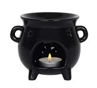 Black Cauldron Shaped Oil Burner 10x12.5x12.5cm