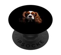 Black Cavalier King Charles Spaniel Dog Cavalier Face PopSockets Adhesive PopGrip