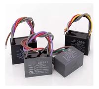 Black CBB61 1.5uF+2.5uF 3 Wires AC 250V 50/60Hz Capacitor For Ceiling Fan MQXFCZUX