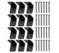 Black Ceiling Beam Brackets 12 Pieces Ceiling Mount Corner Fittings | Black Ceiling Brackets Wooden Beam Holder For Roof Balcony Shed Fence Patio