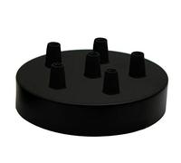 Black Ceiling Rose 120mm Metal Multi Outlet 6 Way Pendant Light Fitting Base Canopy Cover Plate for Vintage Industrial Lighting Fixtures Ideal for Home or Commercial Interiors with Accessories