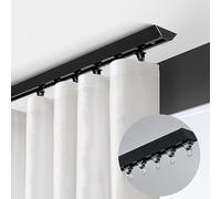 Black Ceiling Track System - 6.6FT Flexible Aluminum Rail for Smooth Sliding - Perfect for Bathrooms, Bedrooms, RVs, Campers - Quiet, Easy Inllat