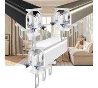 Black Ceiling Wall Mount Curtain Track System - 170cm Sliding Track for Curtains Room Dividers Shower Curtains - Versatile Ceiling Curtain Rod Solution