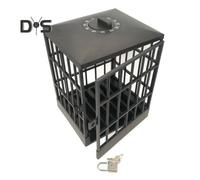 (black) Cell Phone Jail Lock Box with Keys Mobile Prison Cell Phone Cage for Classroom Family Self-Discipline Tool