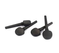 Black Cello Pegs Set for 4/4 and 3/4 Models, Replacement Parts | Accurate Grinding, Smooth Texture, Professional Design, Elegant Vintage Style, Four-piece Handle Set
