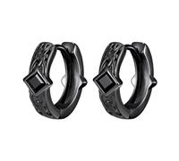Black Celtic Hoop Earrings Sterling Silver Viking Hoop Huggie Earrings Viking Jewelry Gift for Men