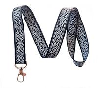Black Celtic Knot Print Lanyard Key Chain Id Badge Holder