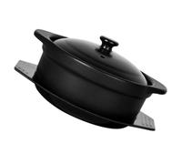Black Ceramic Cooking Pot 1.26l for Stew and Soup