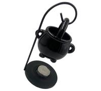 Black Ceramic Iron Cauldron Oil Burner Tea Light Holder
