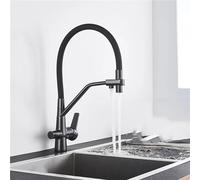 Black Ch Kitchen Sink Faucet with Water Filter Dual Handle Mixer for Hot & Cold Water Slish Black Bronze h Quali Purificat Tap for Home Use