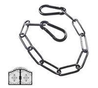 Black Chain,Security Chain,GateChain,60cm/23.6 inch Chains Lock,Heavy Duty Stainless SteelChain with 2 Detachable Carabiners,Black Metal GateChain for Outdoor Fence, Cage, Gate Security Lock