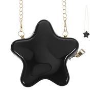 Black Chain Star Crossbody Bag Shoulder Messenger Bag Cute for Women | PVC and Alloy Construction, Hands-free Carry, Fits Wallets and Smartphones, for Dates, Dancing Parties and Outfits