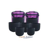 Black Chakra Frosted Quartz Crystal Singing Bowls Set Of 7 7"-12" With Free Case (Color : 432hz)