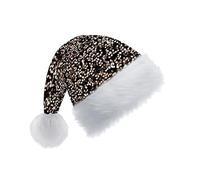 Black Champagne Santa Hat Sparkly Christmas Hats for Adults,Kids,Father Christmas Hat Santa Costume,Sequin Xmas Hat Plush Luxury Santa Claus Hat Xmas Party Hat Cap for Men Women Xmas Holiday New Year