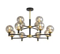 Black Chandeliers Ceiling Light,6 Lights Vintage Pendant Lighting Ceiling Light for Living Room Bedroom Dining Room Kitchen Island-(12t)