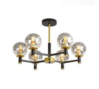 Black Chandeliers Ceiling Light,6 Lights Vintage Pendant Lighting Ceiling Light for Living Room Bedroom Dining Room Kitchen Island-(6t)
