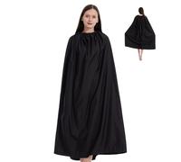 Black Changing Poncho - Changing Towel Poncho | Adjustable Round Collar, Beach Poncho 3.94ft Long | Black Cape Instant Dressing Cover Ups, Portable Changin Room For Models Dancers