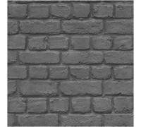 NEW RASCH BRICK STONE WALL REALISTIC FAUX EFFECT TEXTURED PHOTO MURAL WALLPAPER[BLACK 226744]