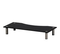 (Black) Charles Jacobs Adjustable Monitor Stand Riser For TV PC DVD Computer Desk Screen Keyboard
