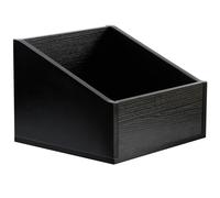 (Black) Charles Jacobs Modern Vinyl Record Storage Box Compact LP Holder for 12" Records, Stylish Display and Organiser