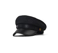 Black Chauffeur Hat Classic Vintage Newsboy Cap Peaked Beret Cap Taxi Driver Costumes Hat Captain Sailor Hat