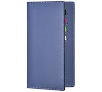 Black Checkbook Covers for Personal Duplicate Checks, Genuine Leather Checkbooks Register Cover Holder Wallets for Women & Men, Blue Gray, One Size, Classic
