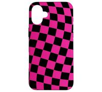 Black Checkered Wave Warped Checkerboard Case for iPhone 16 Plus