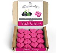 Black Cherry Wax Melts; 16 x 6g Heart Shaped Black Cherry Scented Soy Wax Melts, Orange, Iris and Sandalwood, ECO Gift Box, Pet Friendly, Cruelty Free by Spotless Leopard