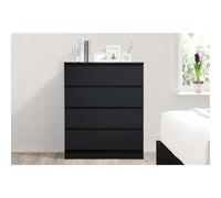 Black Chest of 4 Drawers Birlea Oslo Scandia Retro