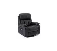 More4Homes Chester Single Motor Electric Rise Recliner Bonded Leather Armchair Electric Lift Riser Chair (Black)